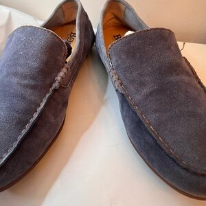 Bjorn Allan Blue Suede  Slip On Loafer Sz 11  M Shoes Rubber Soles Comfort EUC